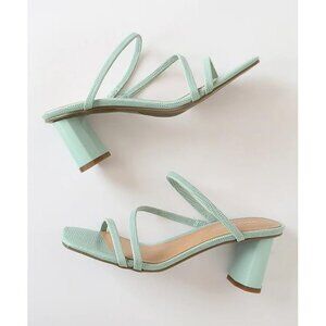 MARC FISHER Women's Aliana Lizard-Embossed Strappy High Heel Sandals Size 8M